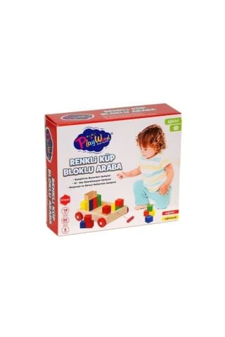 Onyıl Ony-312 Ahşap Renkli Küp Bloklu Araba 25 Parça