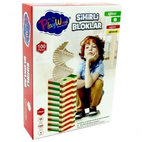Onyıl Ony-358 Kutuda Ahşap Sihirli Bloklar 100 Parça