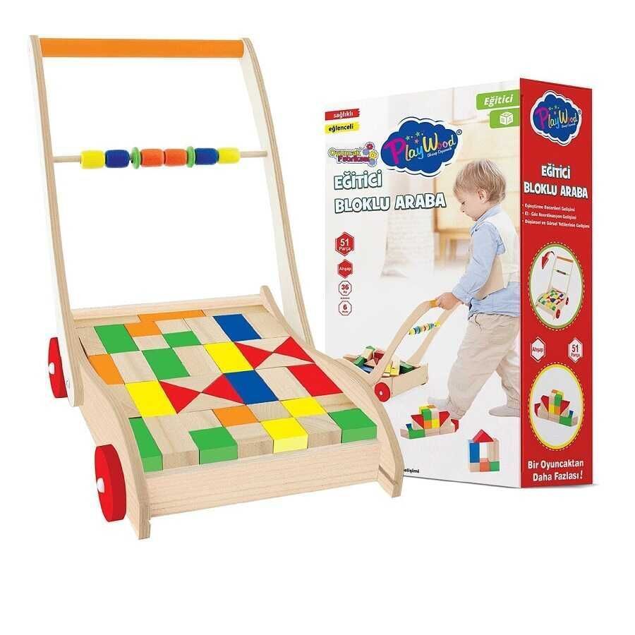 Onyıl Ony-373 Kutuda Ahşap Eğitici Bloklu Araba