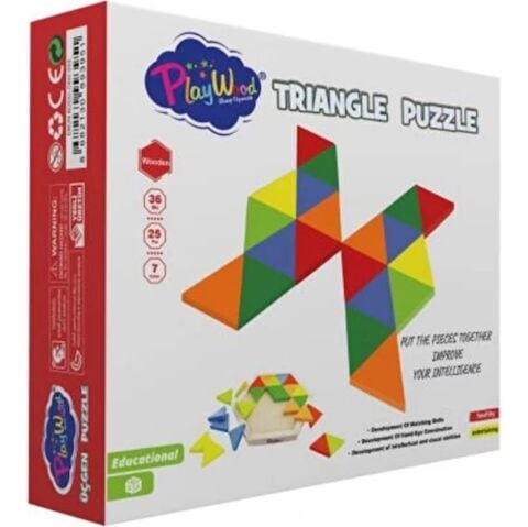 Onyıl Ony-395 Kutuda 24 Parça Ahşap Üçgen Puzzle *36