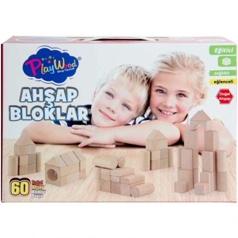 Onyıl Ony-404 Kutuda 60 Parça Doğal Ahşap Bloklar