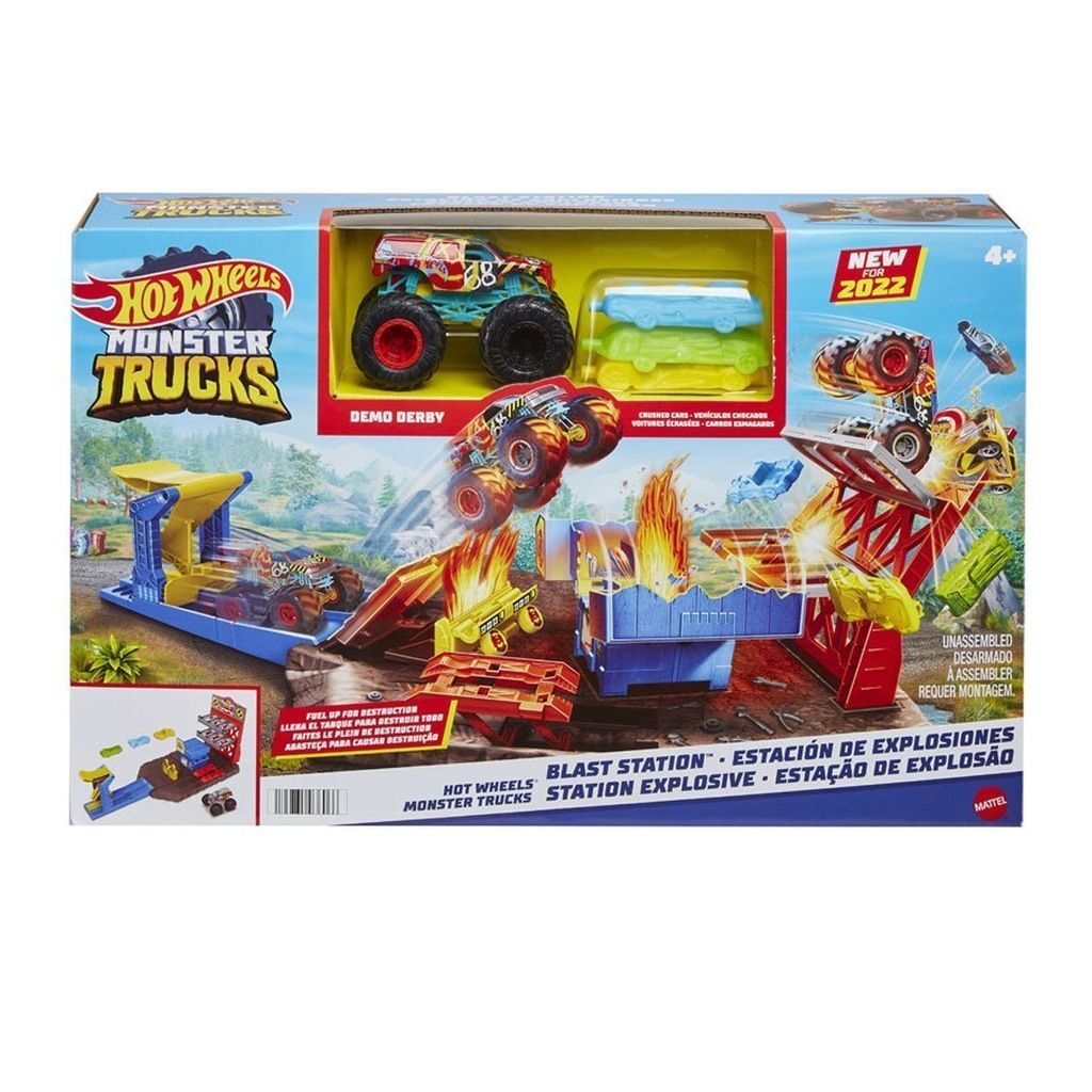 Mattel Hfb12 Hot Wheels Monster Trucks Patlama İstasyonu Oyun Seti*2