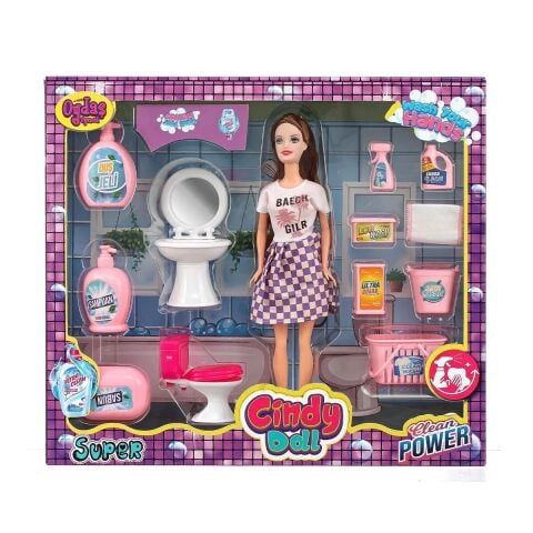 Oydaş 02452 Cındy Doll Lavaboda Ve Temizlik Setli Bebek