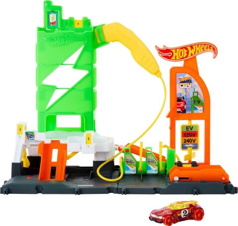 Mattel Htn79 Hw Elektrıklı Arac Sarj Istasyonu*2