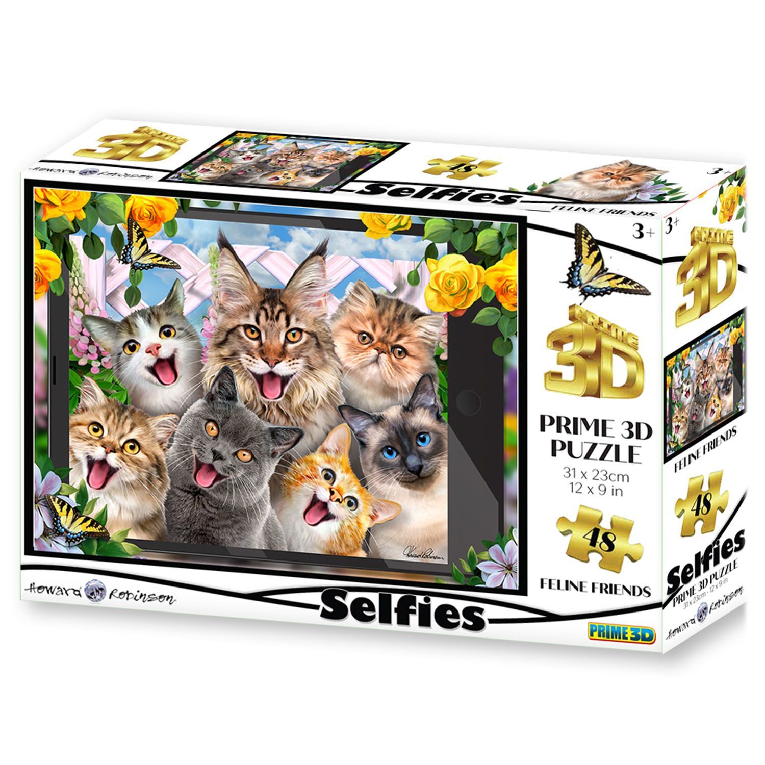 Neco Prm-20553 Prime 3D-Sevimli Kediler Selfie-48 Parça Puzzle