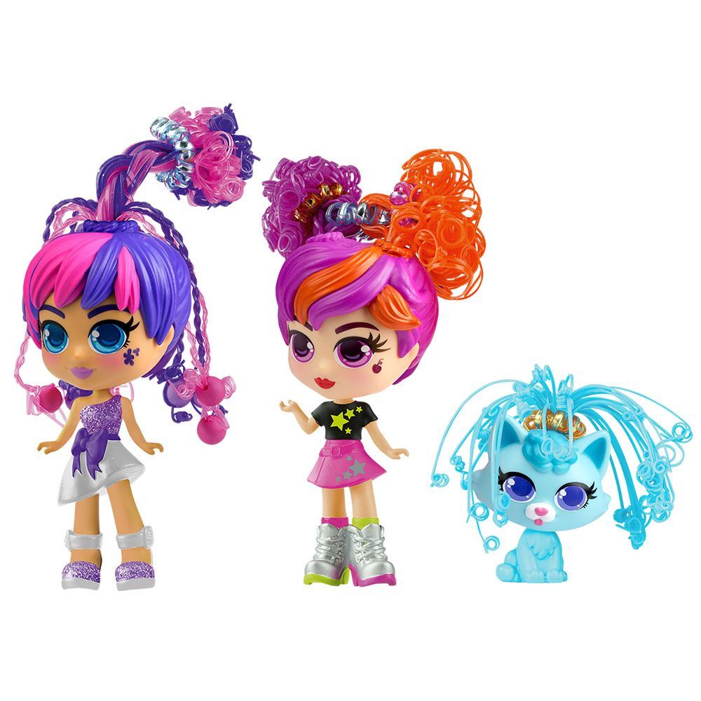 Neco Sıl-82080 Silverlit Curli Girls Bebek Ve Hayvan 3'Lü Set