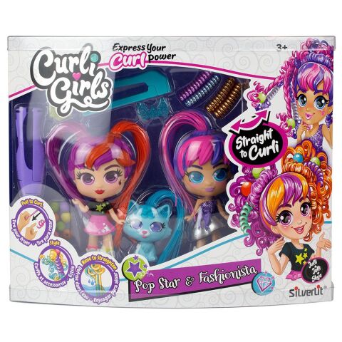Neco Sıl-82080 Silverlit Curli Girls Bebek Ve Hayvan 3'Lü Set