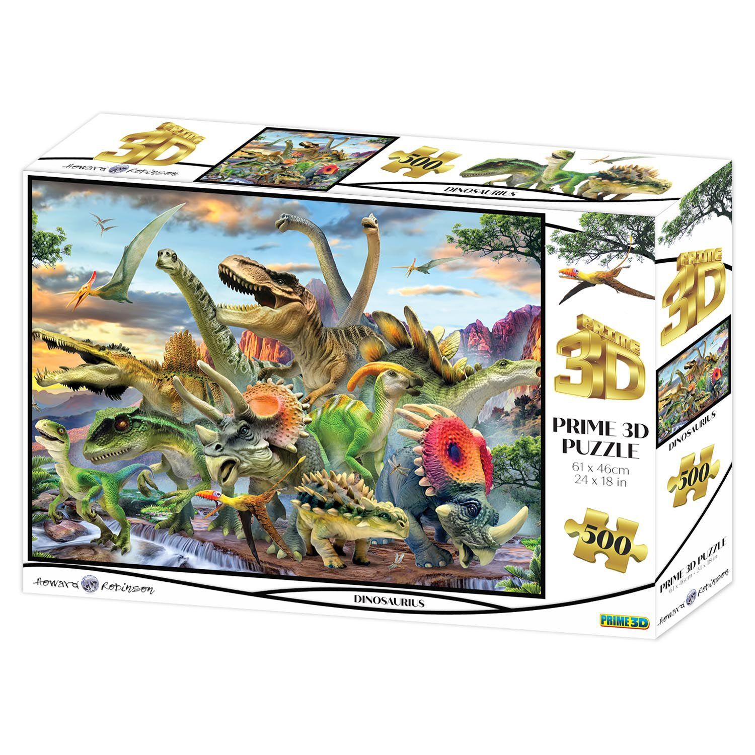 Neco Prm-10353 Prime 3D-Dinozorlar-500 Parça Yetişkin Puzzle