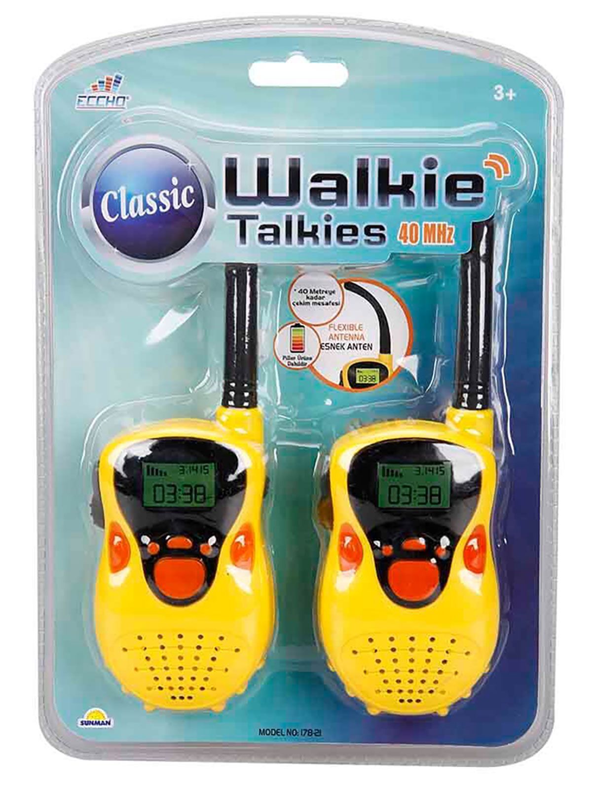 Sunman Sun-Rst-Ech-Walkıe Talkıe Klasik 11X6,5 Cm.Sarı/Lcv.2R Krtl