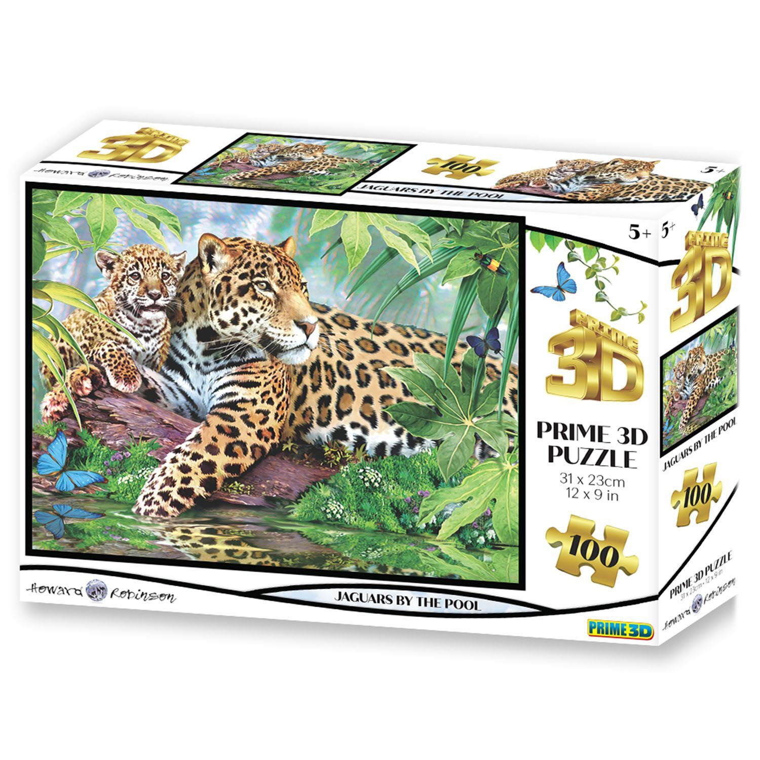 Neco Prm-10527 Prime 3D-Jaguar Ve Yavrusu-63 Parça Puzzle
