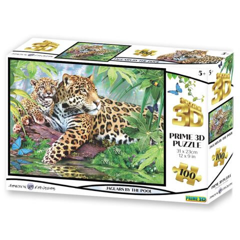 Neco Prm-10527 Prime 3D-Jaguar Ve Yavrusu-63 Parça Puzzle
