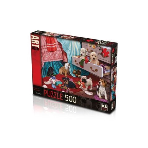 Ks Games 20009 Puzzle 500 Pupies İn The Bedroom