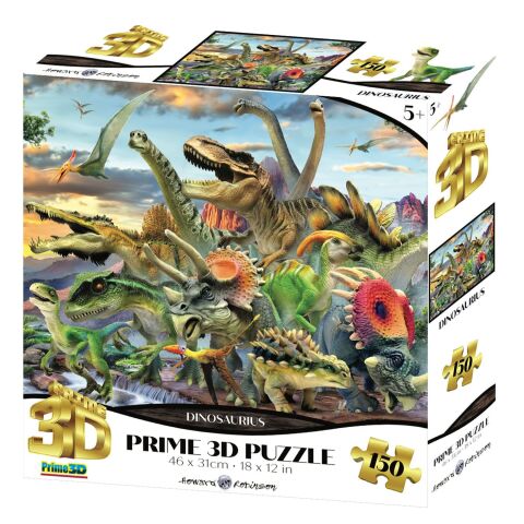 Neco Prm-10889 Prime 3D-Dinozorlar-150 Parça Puzzle