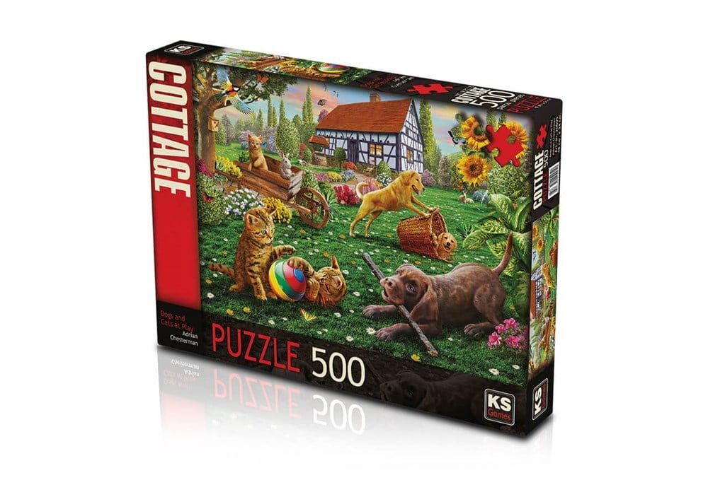 Ks Games 20005 Puzzle 500 Dogs And Cats At Play