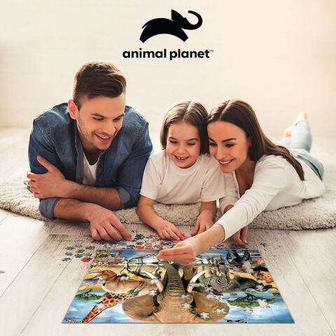 Neco Prm-15545 Prime 3D-Afrika Hayvanları Figür Set Ve 100 Parça Puzzle