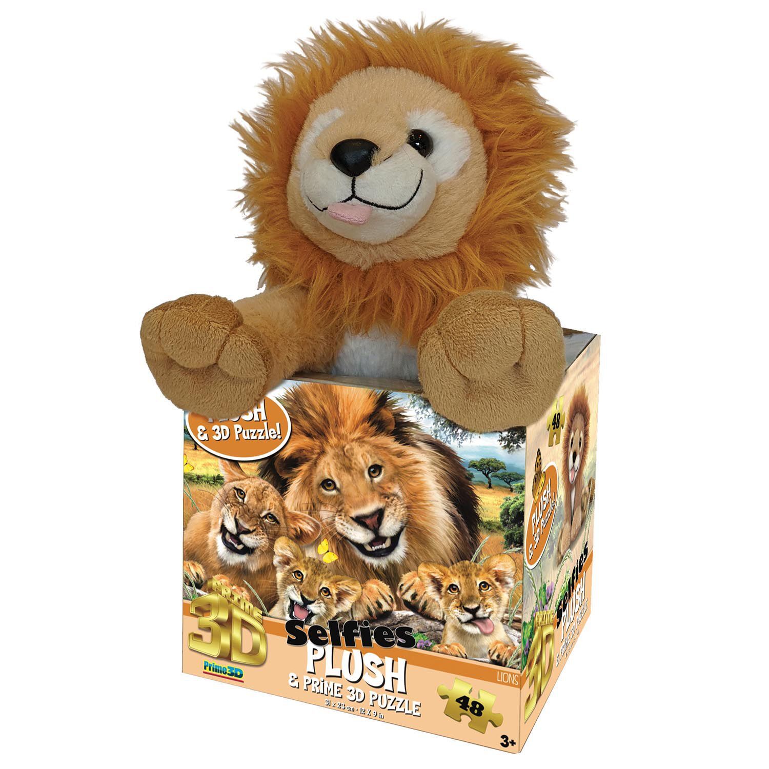 Neco Prm-15803 Prime 3D-Aslan Pelüş Ve Selfie 48 Parça Puzzle