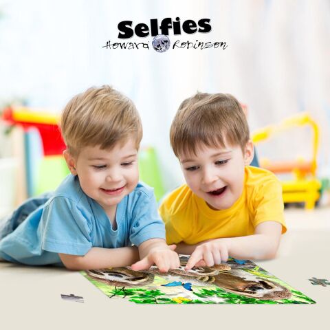 Neco Prm-15804 Prime 3D-Tembel Hayvan Pelüş Ve Selfie 48 Parça Puzzle