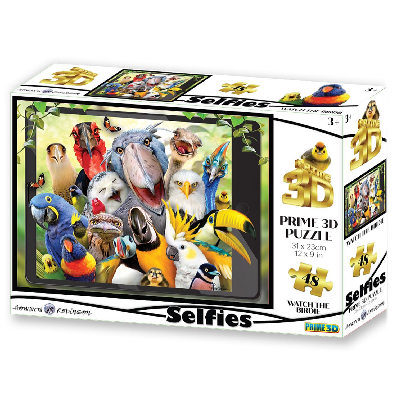 Neco Prm-20552 Prime 3D-Sevimli Kuşlar Selfie-48 Parça Puzzle