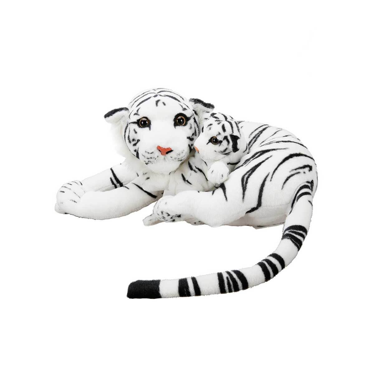 Sunman Sun-Weh-Pff-Sk.Peluş Kaplan Anne Ve Yavrusu Yan Yatan 60Cm.Beyaz S02001407