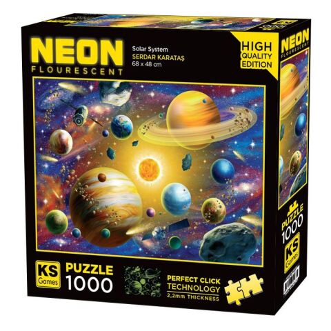 Ks Games 20767 Puzzle 1000 (Neon) Solar System