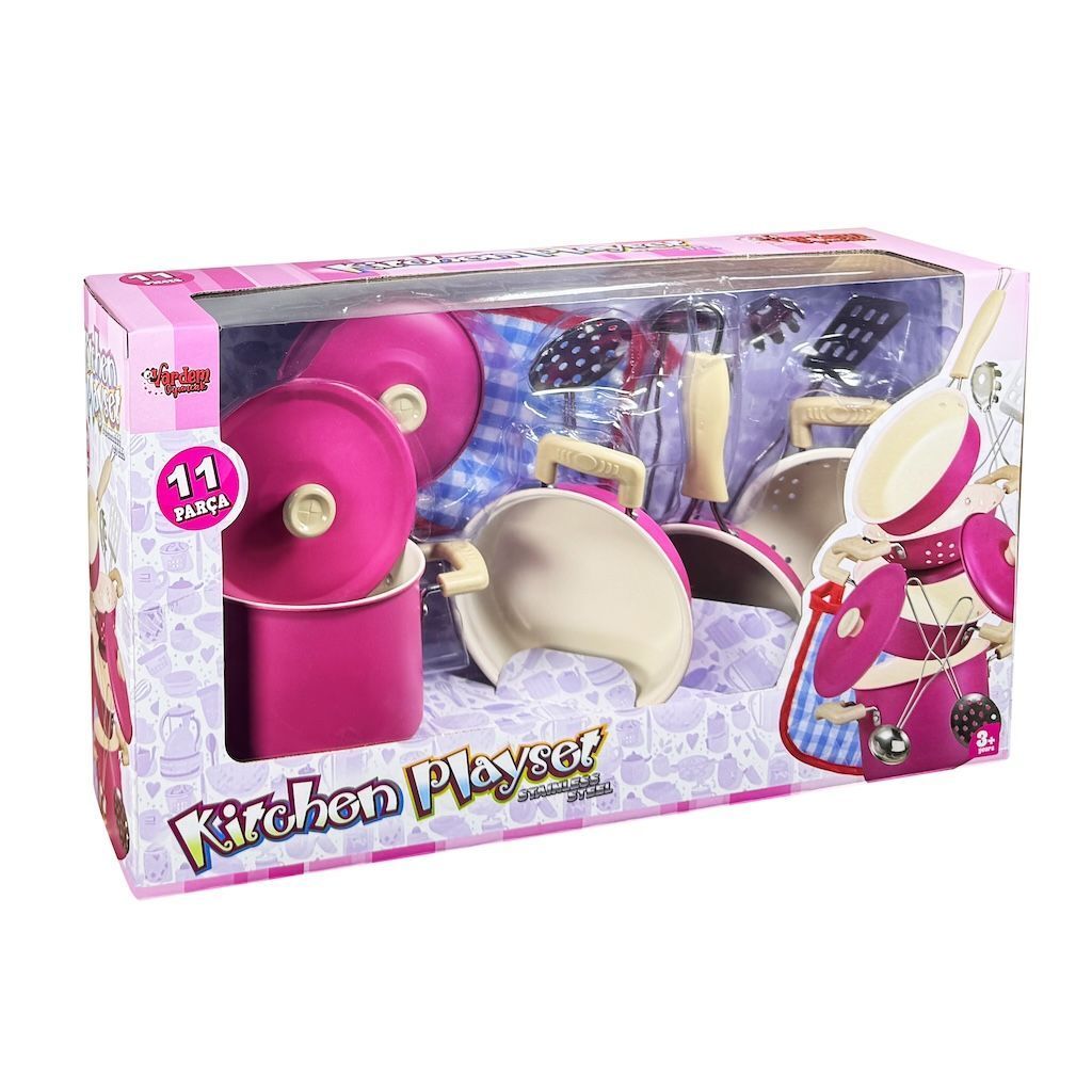 Vardem Atf-3815-6A 11 Parça Pembe Emaye Tencere Tava Seti