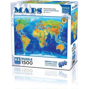 Ks Games 22043 Puzzle 1500 World Political Map