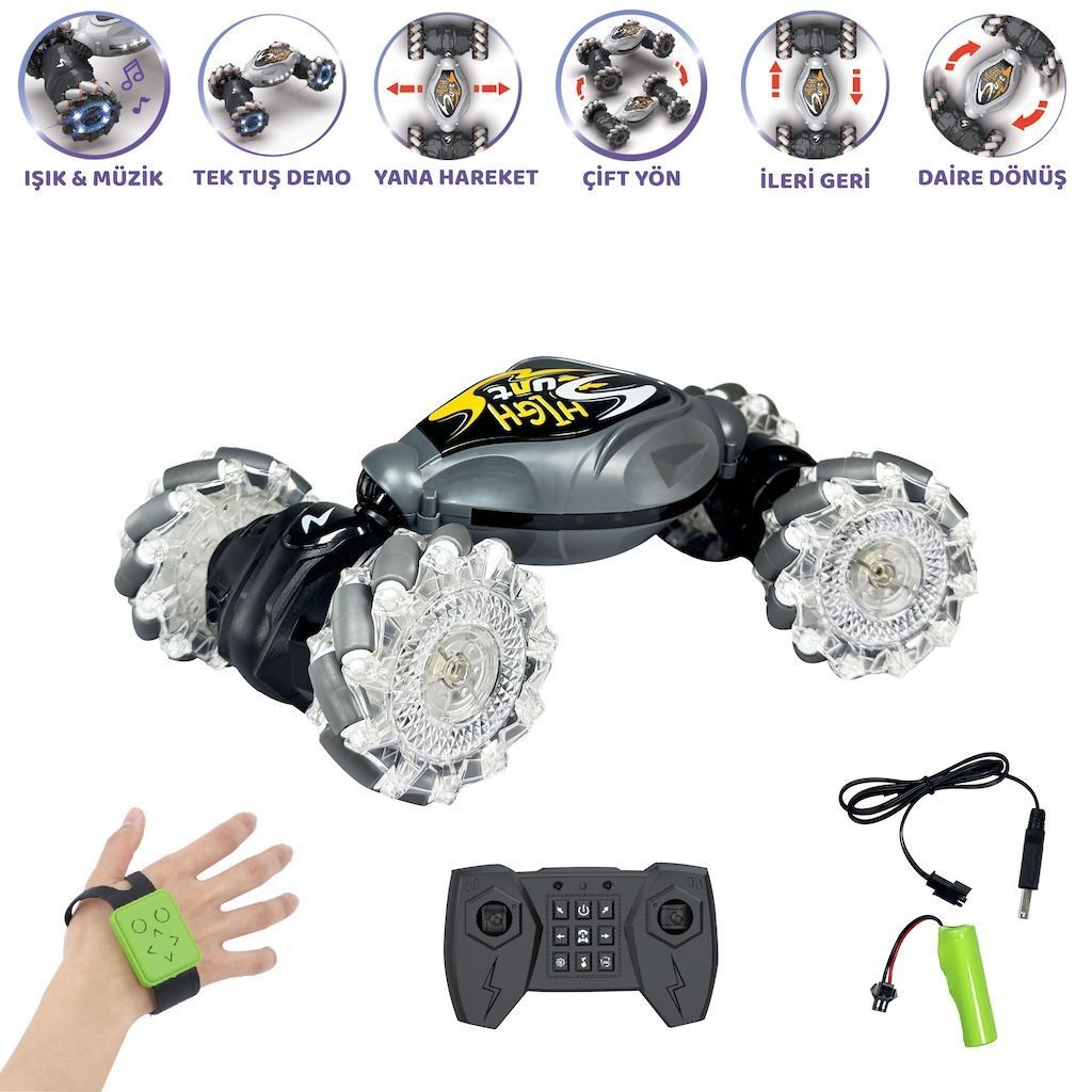 Vardem Hg4-28 U/K Full Fonksiyon Bilekten Kontrol Şarjlı 2.4G Stunt Araba