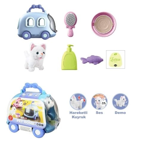 Vardem Jnd-6801 Taşıma Araba Çantalı Hareketli Pilli Kedi Set