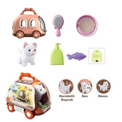 Vardem Jnd-6801 Taşıma Araba Çantalı Hareketli Pilli Kedi Set