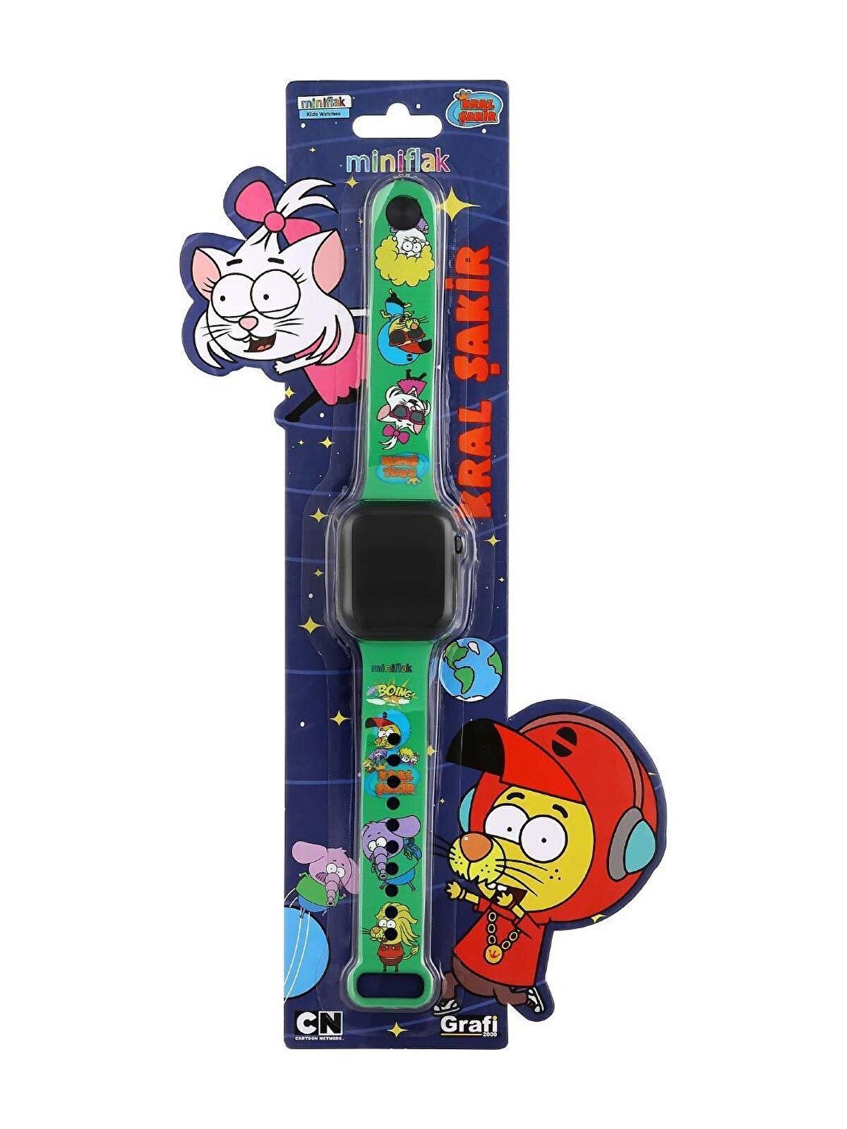 Ks Games Ks5091 Miniflak Kral Şakir Lisanslı Yeşil Led Çocuk Saati