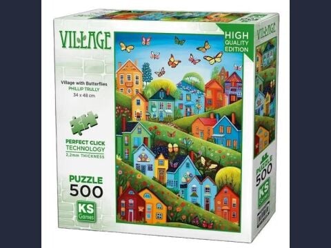 Ks Games 20079 Puzzle 500 Village Tith Butterflies