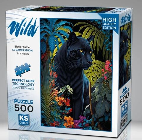 Ks Games 20071 Puzzle 500 Black Panther With A Tropical