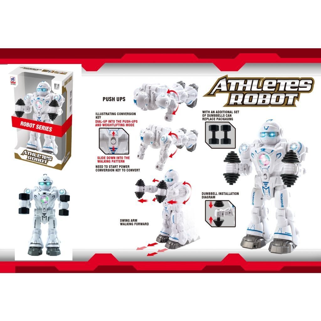 Vardem Df-6026 Işıklı Ve Müzikli Hareketli Atletik Sporcu Pilli Robot