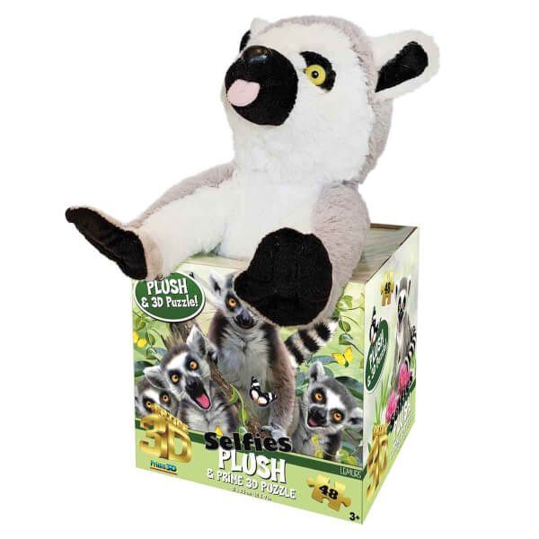 Neco Prm-15801 Prime 3D-Lemur Pelüş Ve Selfie 48 Parça Puzzle