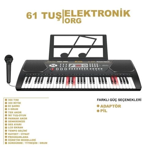 Vardem Tfl-328-21 Vlektro Kutulu 61 Tuş Büyük Lcd Ekranlı Elektronik Büyük Org