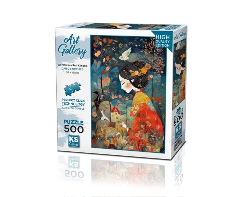 Ks Games 20070 Puzzle 500 A Woman İn A Red Kimono