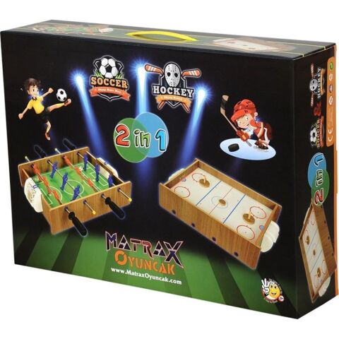 Matrax 412 Ahşap Hokey Masa Maçı Oyunu 2İn 1