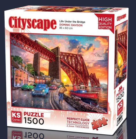 Ks Games 22039 Puzzle 1500 Forth Brıdge At Sunset ( Life Under The Bridge )