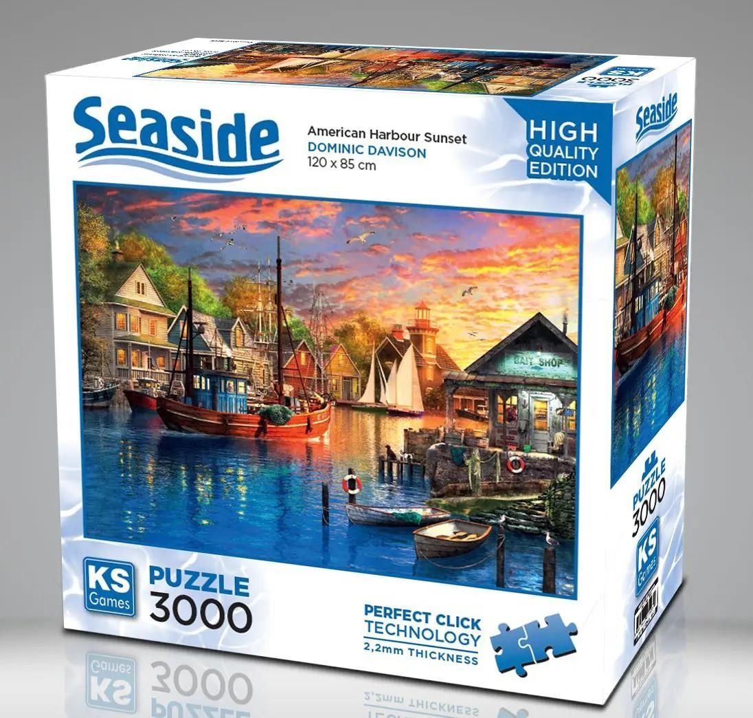 Ks Games 23023 Puzzle 3000 Amerıcan Harbour Sunset