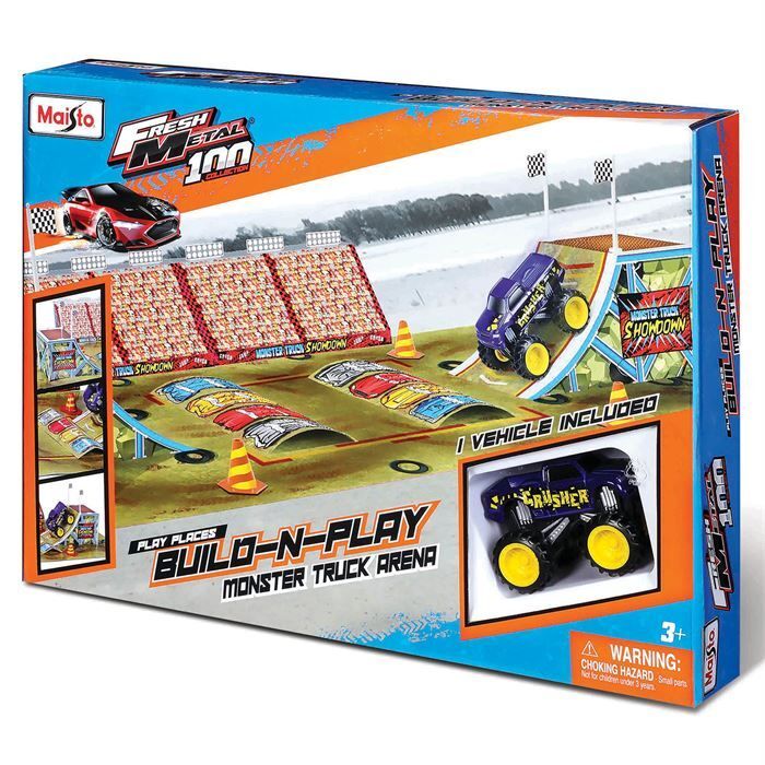 Neco  May-12530  Fresh Metal Build-N-Play Monster Truck Arena Set