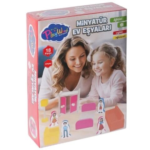 Onyıl Ony-407 Kutuda Ahşap Minyatür Ev Eşyaları Seti ++