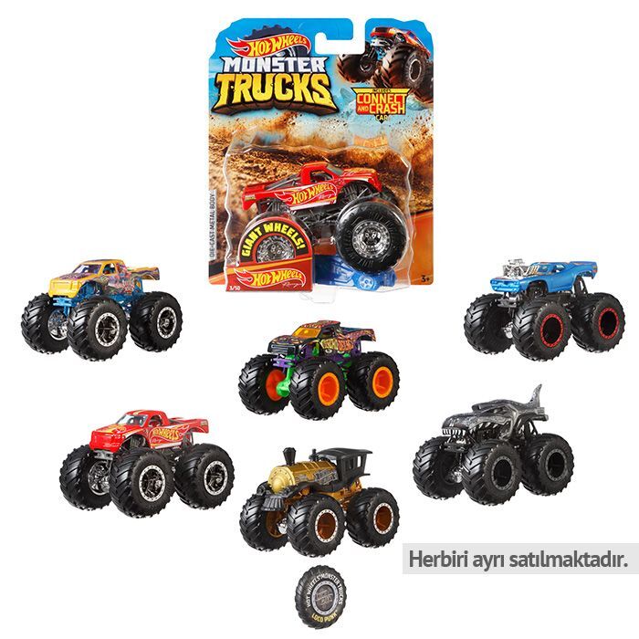 Mattel Fyj44 Hot Wheels Monster Trucks 1:64 Arabalar*8
