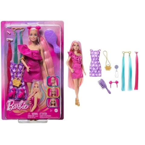 Mattel Jdc85 Brb Upuzun Pembe Saçlı Bebek *6