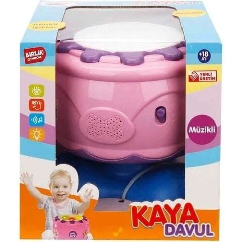 Birlik Urt009-02 Pilli Işıklı Sesli Kaya Davul- Pembe *36
