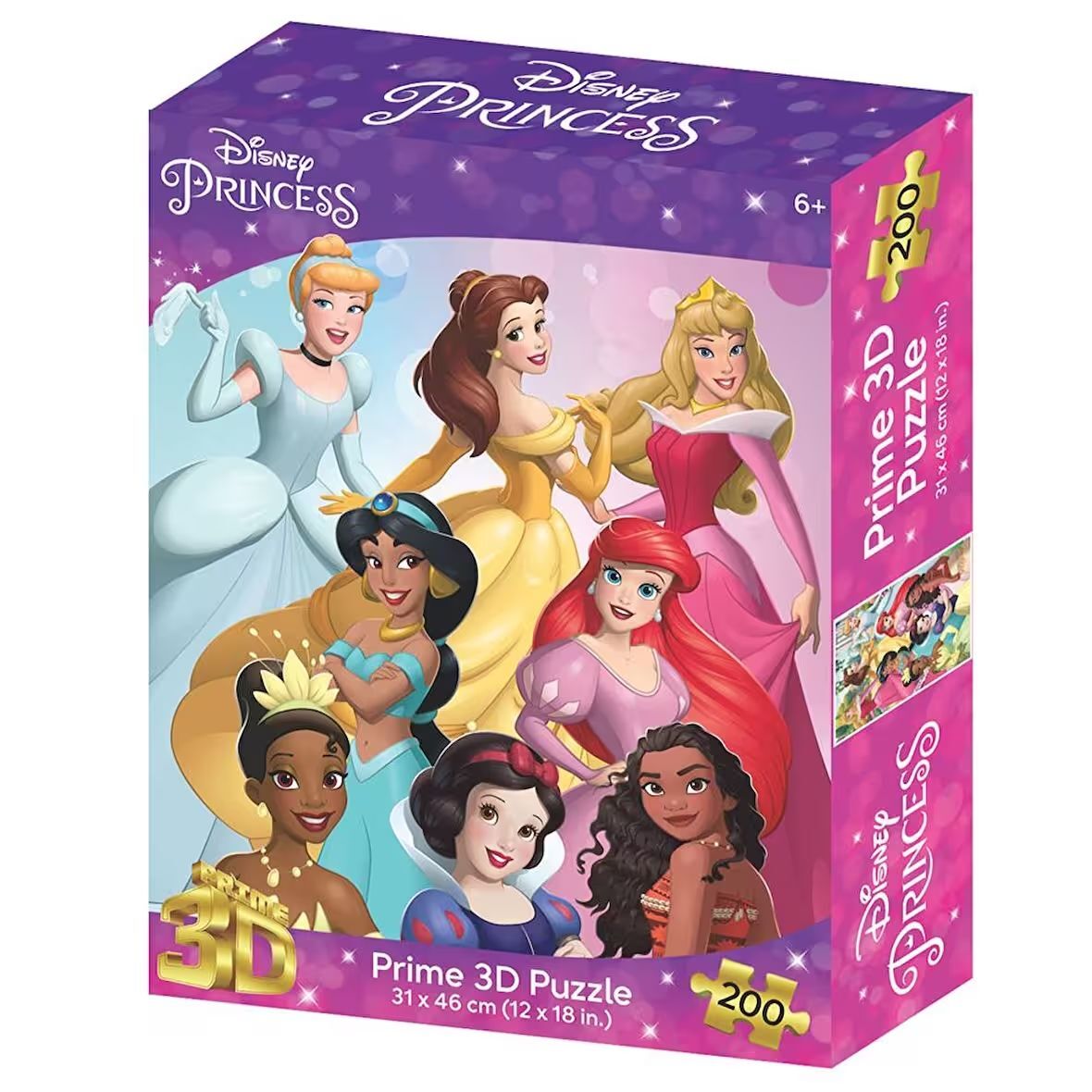 Neco Prm-33356 Prime 3D-Dısney Prensesler 200 Prç Puzzle