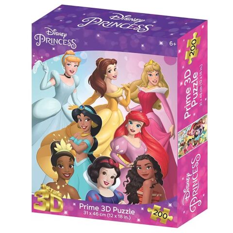 Neco Prm-33356 Prime 3D-Dısney Prensesler 200 Prç Puzzle