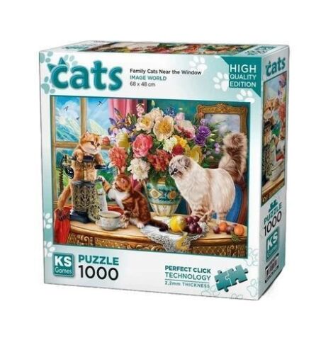 Ks Games 20794 Puzzle 1000 Family Cats Near The Window